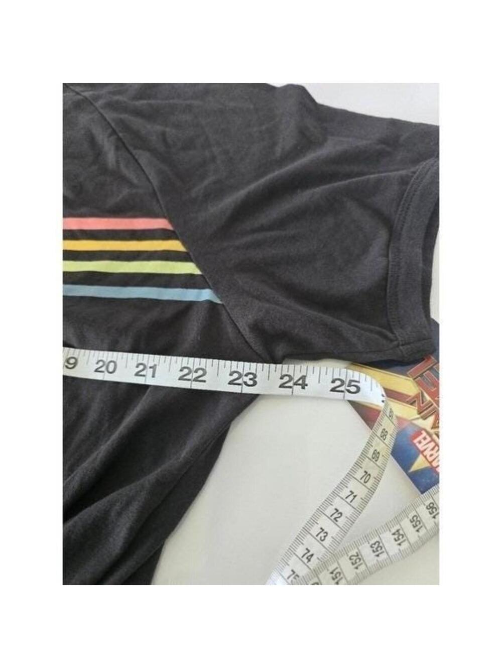 Captain Marvel Rainbow Stripe Tie Front T Shirt Top Women's 2XL Marvel Comics - Picture 9 of 10